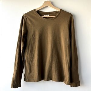 Madewell Northside Vintage Long-Sleeve Tee, Olive, size M, lightly worn